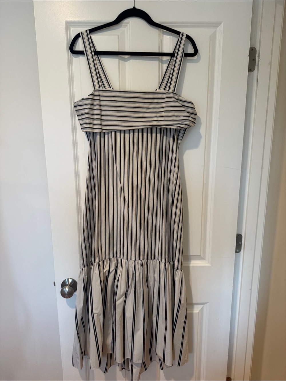 Theory Striped Maxi Dress in White and Black